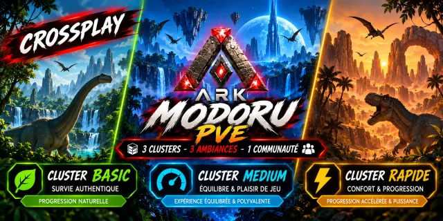 Banner de ARK MODORU FR | 3 CLUSTERS